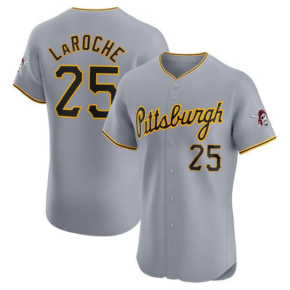 Pittsburgh Pirates #25 Adam LaRoche Road Elite Player Jersey - Gray Stitched Baseball Jersey