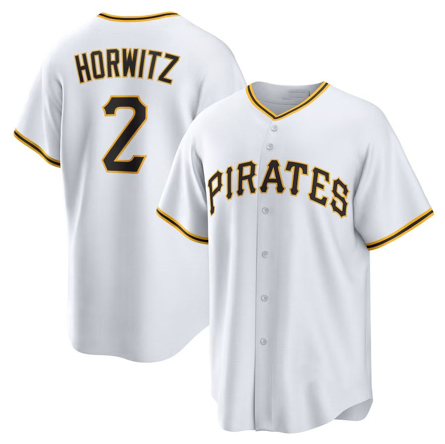 Pittsburgh Pirates #2 Spencer Horwitz Home Replica Jersey - White Stitched Baseball Jersey
