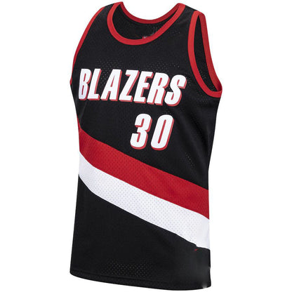 P.Trail Blazers #30 Rasheed Wallace Mitchell & Ness 1999-00 Hardwood Classics Swingman Jersey Icon Edition Black Stitched American Basketball Jersey