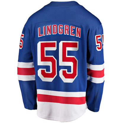 NY.Rangers #55 Ryan Lindgren Fanatics Branded 2017-18 Home Breakaway Replica Jersey  Blue Stitched American Hockey Jerseys