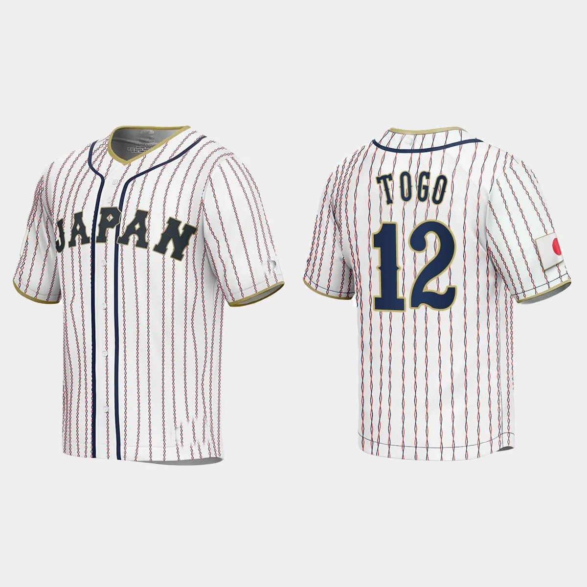 #12 SHOSEI TOGO JAPAN BASEBALL 2023 WORLD BASEBALL CLASSIC JERSEY ¨C WHITE Stitches Baseball Jerseys