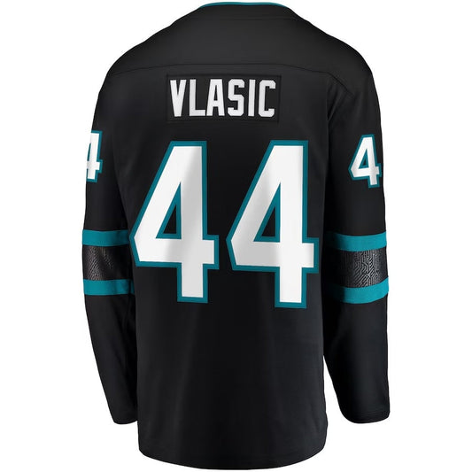 SJ.Sharks #44 Marc-Edouard Vlasic Fanatics Premier Breakaway Player Jersey - Black Stitched American Hockey Jerseys