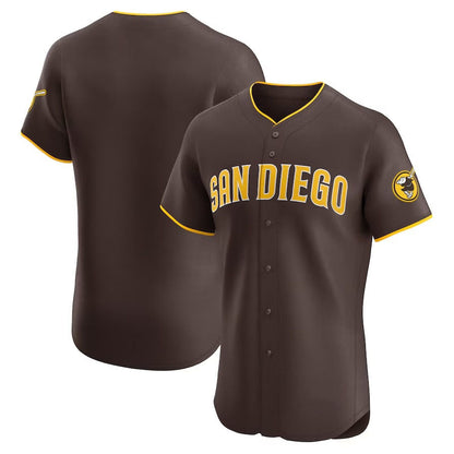 San Diego Padres Road Vapor Premier Elite Patch Jersey - Brown Stitched Baseball Jersey