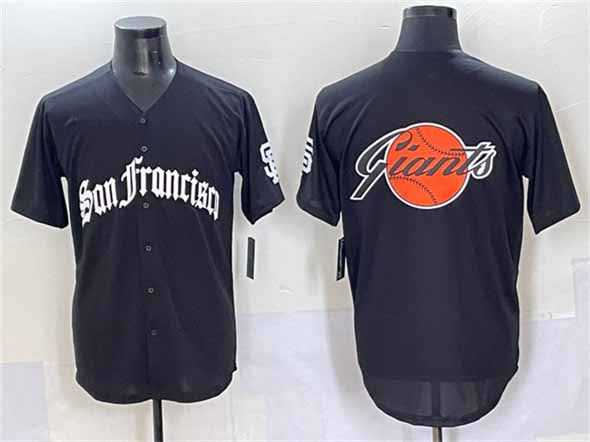 San Francisco Giants Team Big Logo Black 'Gothic Fog Edition' Vapor Premier Limited Stitched Baseball Jersey