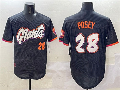San Francisco Giants #28 Buster Posey Anthracite 2025 City Connect Limited Stitched Baseball Jersey