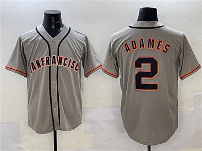 San Francisco Giants #2 Willy Adames Gray Cool Base Stitched Baseball Jersey