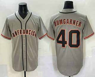 San Francisco Giants #40 Madison Bumgarner Grey Cool Base Stitched Stitched Baseball Jersey