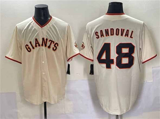 San Francisco Giants #48 Pablo Sandoval Cream 2024 Home Limited Stitched Baseball Jersey