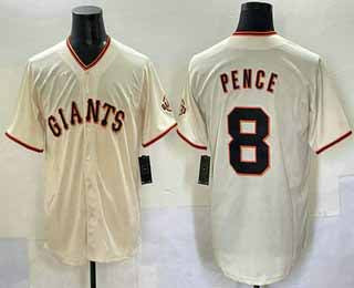 San Francisco Giants #8 Hunter Pence Cream Limited Stitched Baseball Jersey