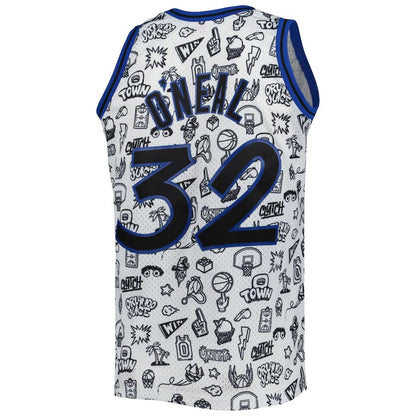 O.Magic #32 Shaquille O'Neal Mitchell & Ness 1994-95 Hardwood Classics Doodle Swingman Jersey White Stitched American Basketball Jersey
