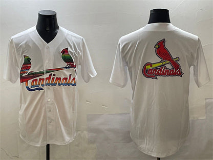St. Louis Cardinals Team Big Logo White Cool Base Stitched Baseball Jersey