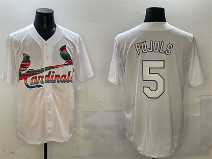 St. Louis Cardinals #5 Albert Pujols White Cool Base Stitched Baseball Jersey