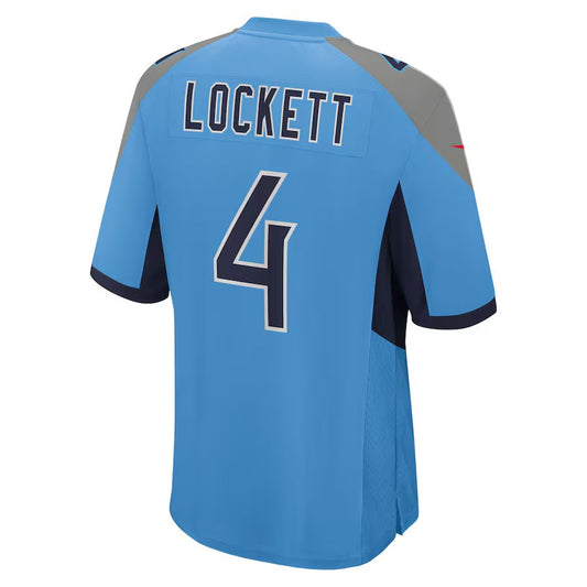 T.Titans #4 Tyler Lockett Light Blue Team Game Stitched American Football Jersey