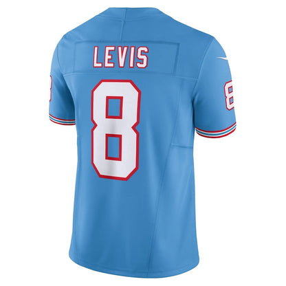 T.Titans #8 Will Levis Light Blue Alternate Oilers Throwback Vapor F.U.S.E. Limited Stitched American Football Jerseys