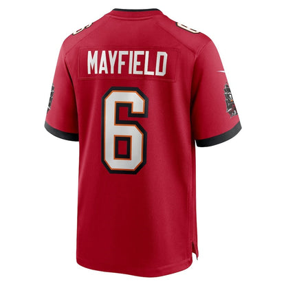 TB.Buccaneers #6 Baker Mayfield Red 50th Anniversary Game Stitched American Football Jerseys