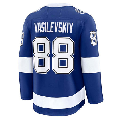 TB.Lightning #88 Andrei Vasilevskiy Fanatics Home Premium Jersey - Blue Stitched American Hockey Jerseys