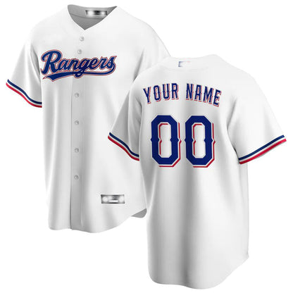 Custom Texas Rangers White Home Replica Custom Jersey Baseball Jerseys