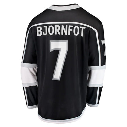 LA.Kings #7 Tobias Bjornfot Fanatics Branded Home Breakaway Player Jersey  Black Stitched American Hockey Jerseys