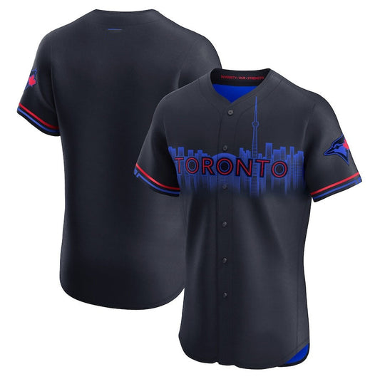 Toronto Blue Jays City Connect Elite Jersey - Navy Stitched Baseball Jersey