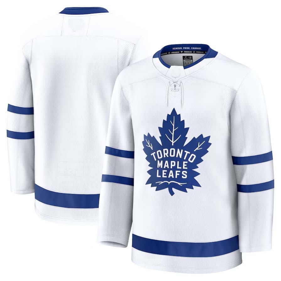 T.Maple Leafs Fanatics Away Premium Jersey - White Stitched American Hockey Jerseys