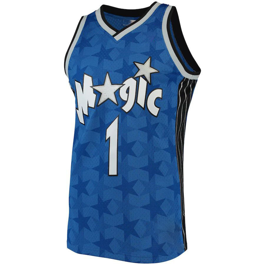 O.Magic #1 Tracy McGrady Mitchell & Ness Big & Tall 2000-01 Hardwood Classics Swingman Jersey Blue Stitched American Basketball Jersey