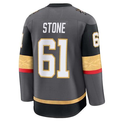 V.Golden Knights #61 Mark Stone Fanatics Alternate Premium Jersey - Gray Stitched American Hockey Jerseys