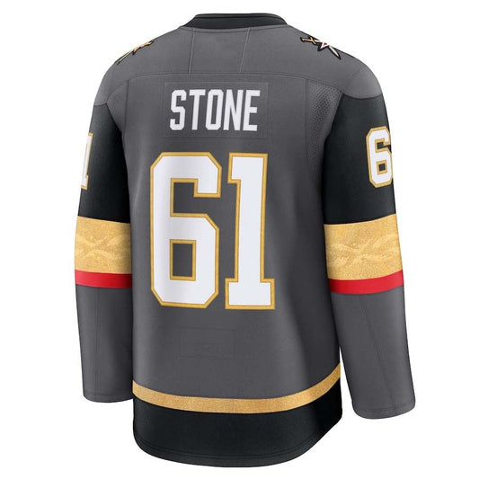 V.Golden Knights #61 Mark Stone Fanatics Alternate Premium Jersey - Gray Stitched American Hockey Jerseys