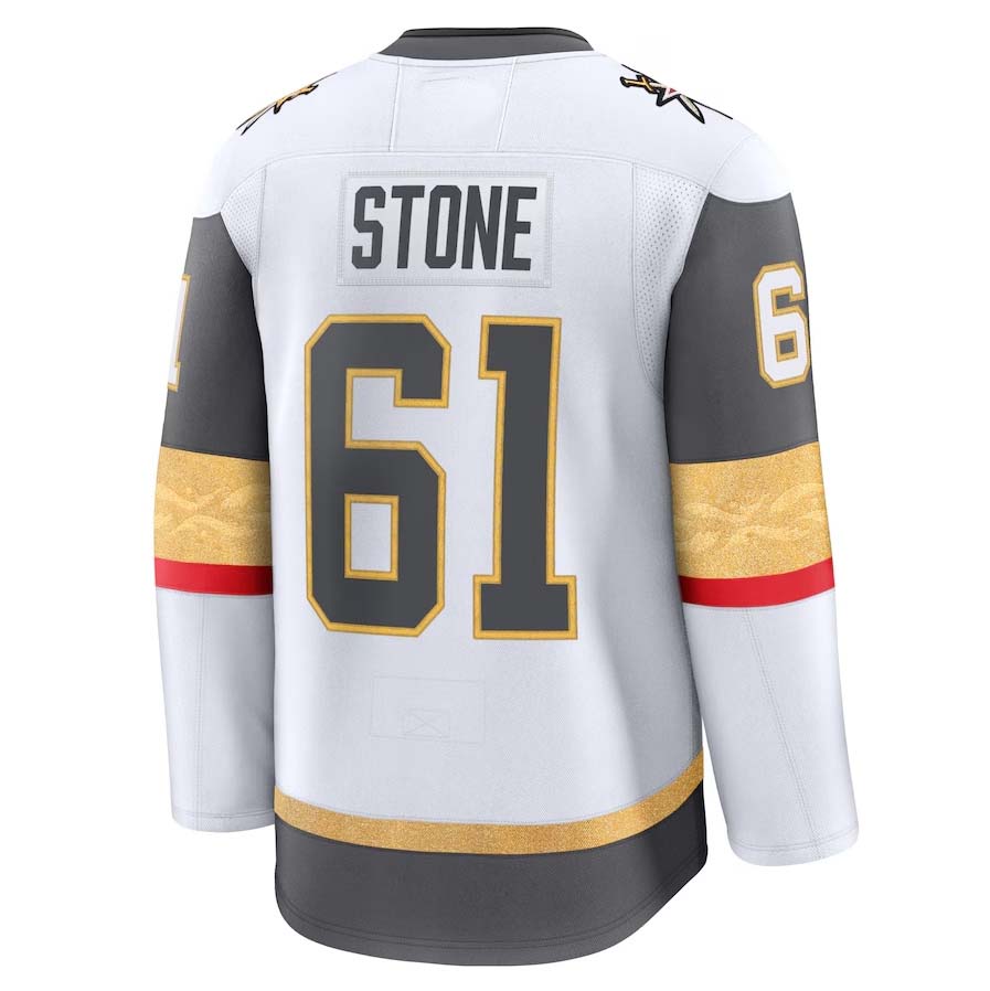 V.Golden Knights #61 Mark Stone Fanatics Away Premium Jersey - White Stitched American Hockey Jerseys