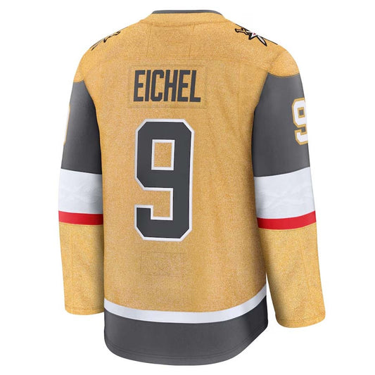 V.Golden Knights #9 Jack Eichel Fanatics Home Premium Jersey - Gold Stitched American Hockey Jerseys