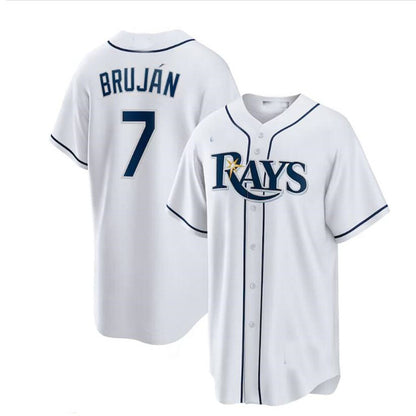 Tampa Bay Rays #7 Vidal Bruj¨¢n Home Replica Player Jersey - White Baseball Jerseys