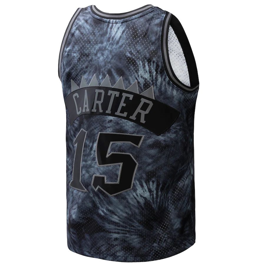 T.Raptors #15 Vince Carter Mitchell & Ness Unisex Hardwood Classics 1998-99 Tie-Dye Swingman Jersey Black Stitched American Basketball Jersey