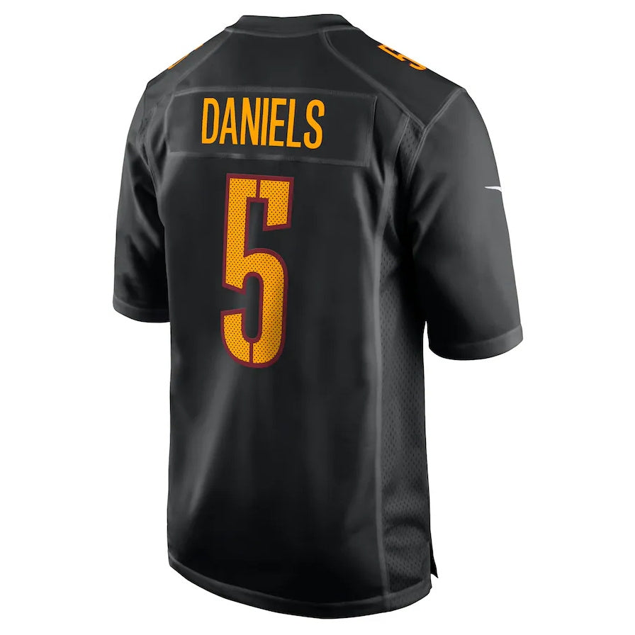 W.Commanders #5 Jayden Daniels Carbon Black Fashion American Football Jerseys