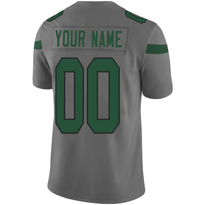 Custom NY.Jets Stitched American Football Jerseys Personalize Birthday Gifts Grey Jersey